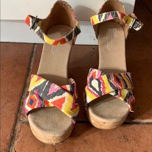Toms cork wedges